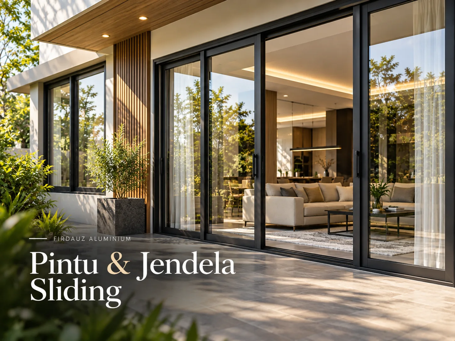 Referensi pintu dan jendela sliding aluminium dengan panel kaca